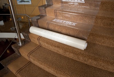 Teppich Boden-Schutzfolie Carpet Cover auf Treppen